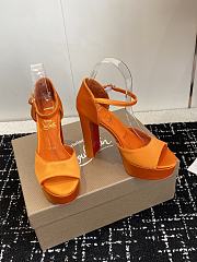 Christian Louboutin Sandaloo 130mm Strappy Sandals Satin Orange - 3