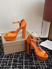 Christian Louboutin Sandaloo 130mm Strappy Sandals Satin Orange - 2