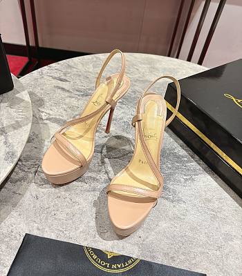 Christian Louboutin Rosalie Alta 150mm Sandals Leather Beige