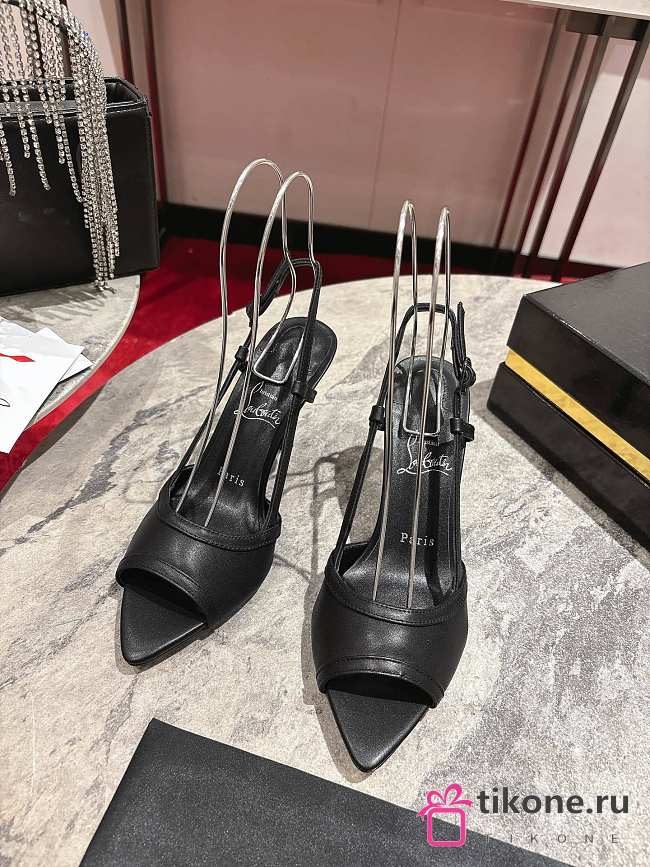 Christian Louboutin Miss Z Sandal 80mm Slingback Pumps Leather Black - 1