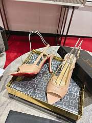 Christian Louboutin Miss Z Sandal 80mm Slingback Pumps Leather Beige - 4
