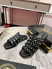 Christian Louboutin Charja Mules Waxed Calf Leather Black - 3