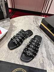 Christian Louboutin Charja Mules Waxed Calf Leather Black - 5