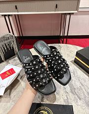 Christian Louboutin Charja Mules Waxed Calf Leather Black - 1