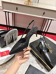 Christian Louboutin Miss Z Sling 60mm Slingback Pumps Lamb Nappa Leather Black  - 4