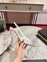 Christian Louboutin Miss Z Sling Sparkling 60mm Slingback Pumps Mesh And Strass Ivory - 4