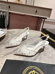 Christian Louboutin Miss Z Sling Sparkling 60mm Slingback Pumps Mesh And Strass Ivory - 5