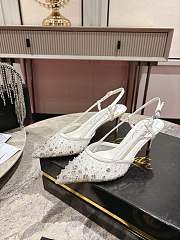Christian Louboutin Miss Z Sling Sparkling 60mm Slingback Pumps Mesh And Strass Ivory - 2