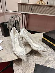 Christian Louboutin Miss Z Sparkling 80mm Pumps Mesh And Strass Ivory  - 1