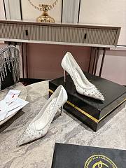 Christian Louboutin Miss Z Sparkling 80mm Pumps Mesh And Strass Ivory  - 3