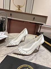 Christian Louboutin Miss Z Sparkling 80mm Pumps Mesh And Strass Ivory  - 5