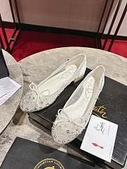 Christian Louboutin Sweetie Jane Sparkling Ballerinas Mesh And Strass Ivory - 6