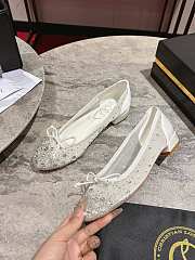Christian Louboutin Sweetie Jane Sparkling Ballerinas Mesh And Strass Ivory - 5