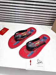 Men Christian Louboutin Flip Flops Red - 5