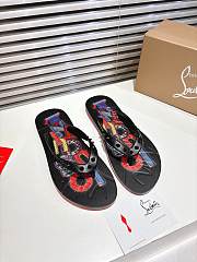 Men Christian Louboutin Flip Flops Black - 1
