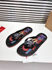 Men Christian Louboutin Flip Flops Black - 6