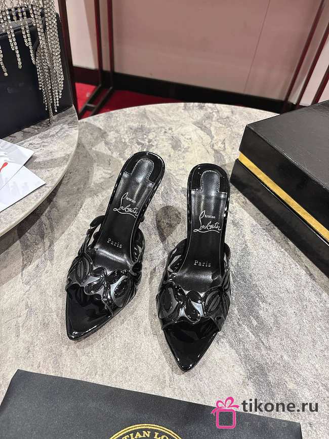 Christian Louboutin Apostropha 80mm Pvc And Leather Mules Black - 1