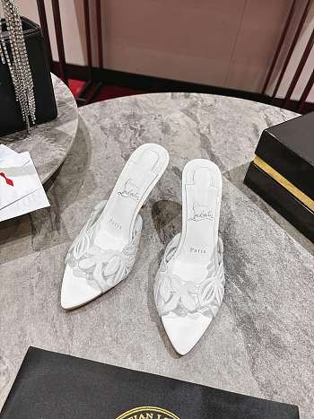 Christian Louboutin Apostropha 80mm Pvc And Leather Mules White