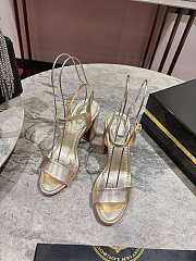 Christian Louboutin Miss Jane Sandal 85mm Sandals Laminated Calf Leather Gold - 1