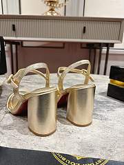 Christian Louboutin Miss Jane Sandal 85mm Sandals Laminated Calf Leather Gold - 6