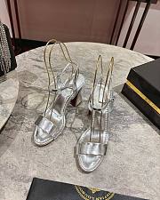 Christian Louboutin Miss Jane Sandal 85mm Sandals Laminated Calf Leather Silver - 1