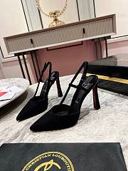 Christian Louboutine Condora Riviera 100mm Slingback Pumps Velvet Black - 5