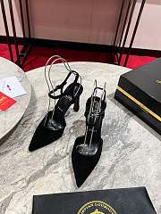 Christian Louboutine Condora Riviera 100mm Slingback Pumps Velvet Black - 1