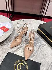 Christian Louboutine Condora Riviera 100mm Slingback Pumps Velvet Beige - 1