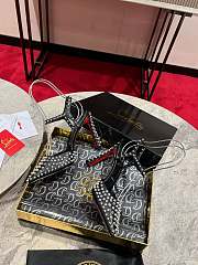 Christian Louboutin Condora Riviera Spikes 100mm Studded Slingback Pumps Black - 6