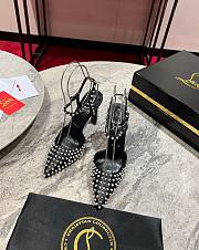 Christian Louboutin Condora Riviera Spikes 100mm Studded Slingback Pumps Black - 1