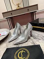 Christian Louboutin Condora Spikes 100mm Studded Pumps Silver - 3