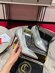 Christian Louboutin Condora Spikes 100mm Studded Pumps Silver - 5
