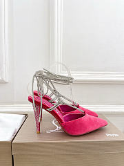 Christian Louboutin Astrid 85mm Strass Lace-up Pumps Velvet Pink - 2