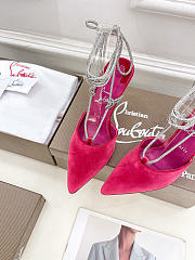 Christian Louboutin Astrid 85mm Strass Lace-up Pumps Velvet Pink - 6