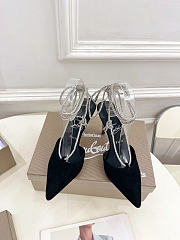 Christian Louboutin Astrid 85mm Strass Lace-up Pumps Velvet Black - 6