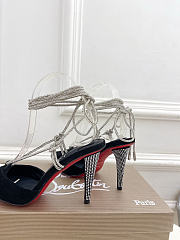 Christian Louboutin Astrid 85mm Strass Lace-up Pumps Velvet Black - 3