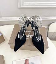 Christian Louboutin Astrid 85mm Strass Lace-up Pumps Velvet Black - 1