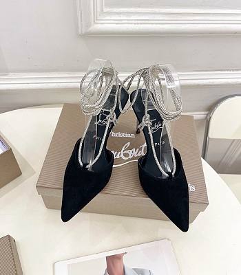 Christian Louboutin Astrid 85mm Strass Lace-up Pumps Velvet Black