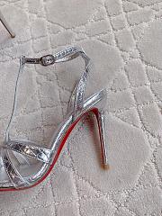 Christian Louboutin Tangueva Red Sole Birdy Metallic Stiletto Sandals  - 4