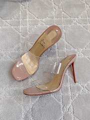 Christian Louboutin Just Nothing 85mm Mules Patent Leather And TPU Blush - 5