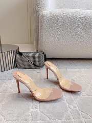 Christian Louboutin Just Nothing 85mm Mules Patent Leather And TPU Blush - 4