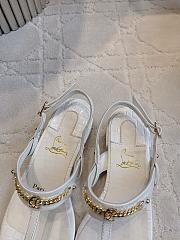 Christian Louboutin MJ Thong Croc-Effect Leather Sandals White - 5
