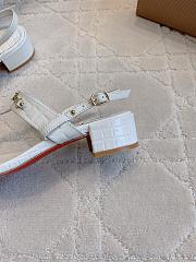Christian Louboutin MJ Thong Croc-Effect Leather Sandals White - 3