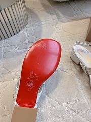 Christian Louboutin MJ Thong Croc-Effect Leather Sandals White - 2