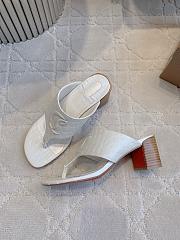 Christian Louboutin Tongamule 55mm Croc-Effect Leather White - 6