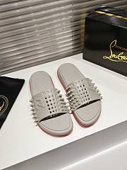 Men Christian Louboutin Take It Easy Mules Rubber Gray - 5