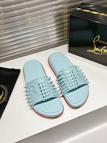 Men Christian Louboutin Take It Easy Mules Rubber Blue