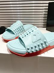Men Christian Louboutin Take It Easy Mules Rubber Blue - 5