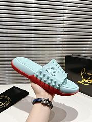 Men Christian Louboutin Take It Easy Mules Rubber Blue - 3