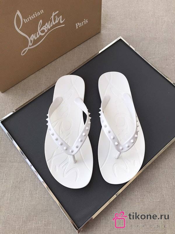 Super Loubi Flip Thongs Rubber White - 1